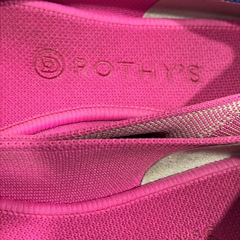 🔥 ROTHY’S Flats Square Toe Slipper Loafers -RETIRED Strawberry Ice Color -Sz 8. - Picture 4 of 11